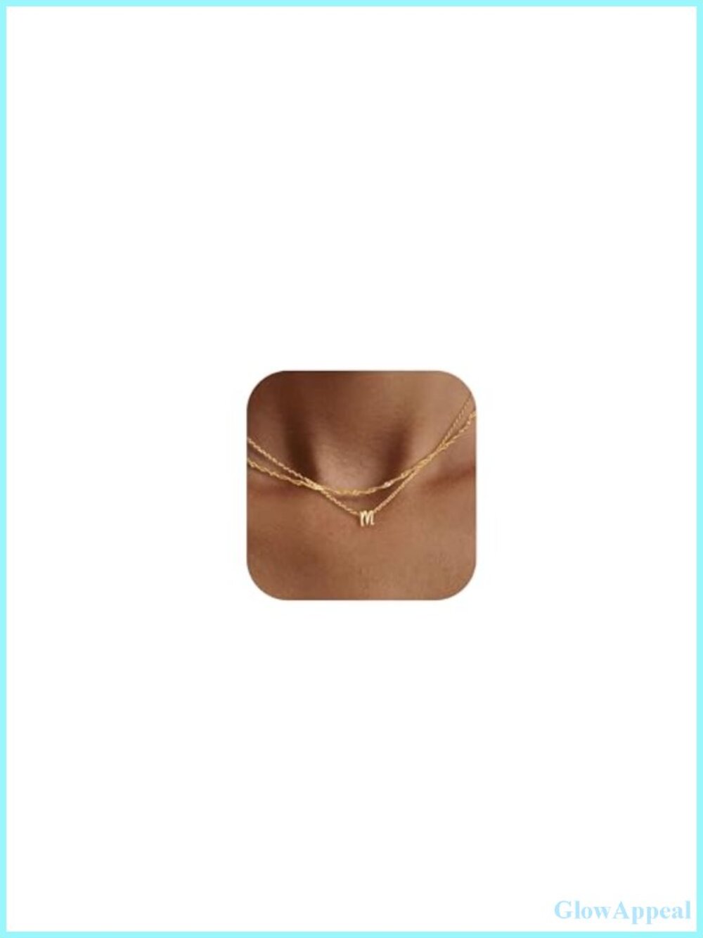 14K Gold Plated Initial Necklace Layered Set Dainty Gift for Her